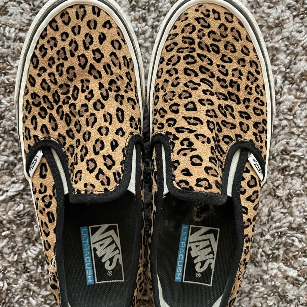 Leopard Vans Slip Ons